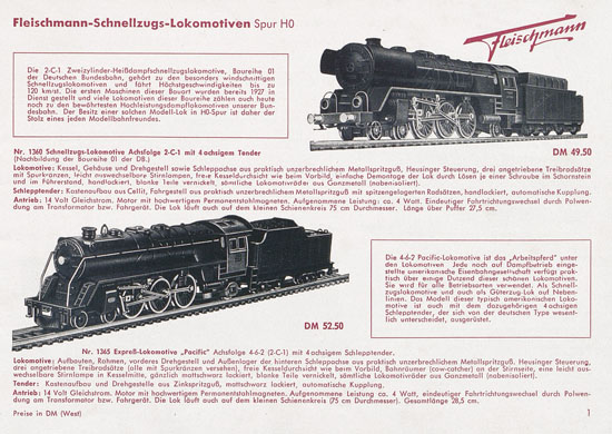 Seite 3 Fleischmann Katalog 1954