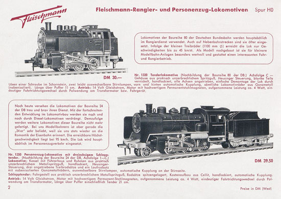 Seite 4 Fleischmann Katalog 1954