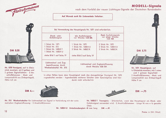 Seite 20 Fleischmann Katalog 1954