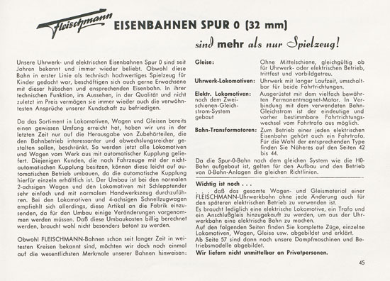 Fleischmann Katalog 1956