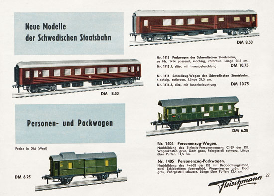 Fleischmann Katalog 1957