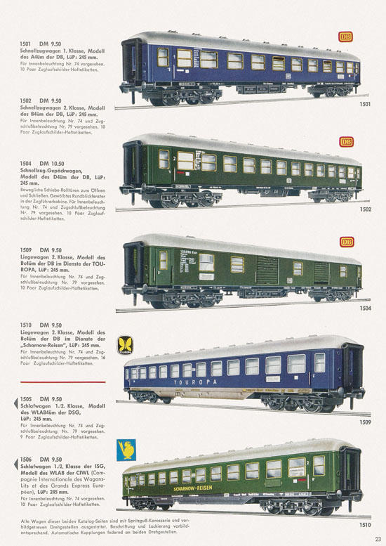 Seite 25 Fleischmann Katalog 1966-1967