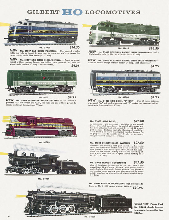 Seite 6 Gilbert H0 Katalog 1957