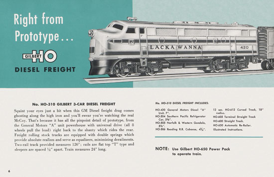 Gilbert H0 Trains 1955