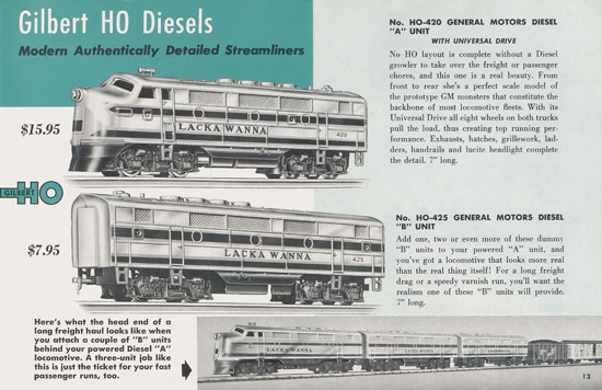 Gilbert H0 Trains 1955