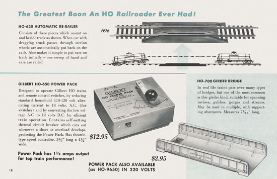 Gilbert H0 Trains 1955