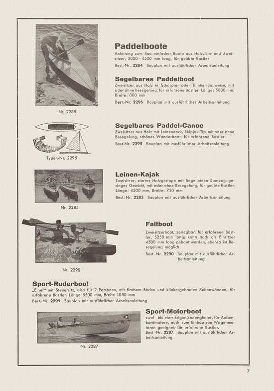 Graubele Katalog Schiffsmodelle und Boote 1952