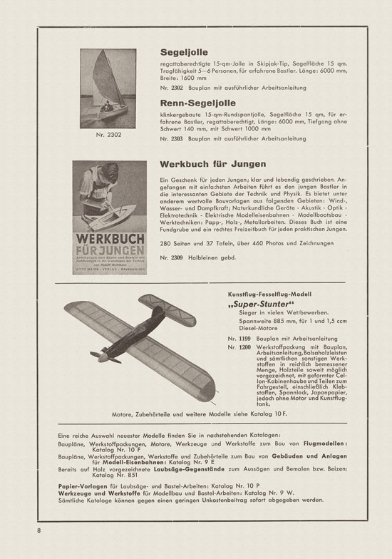 Graubele Katalog Schiffsmodelle und Boote 1952