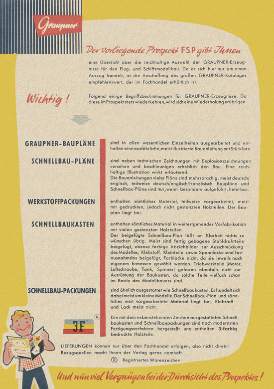 Seite 2 Graupner Flug- und Schiffsmodellbau Prospekt 1959