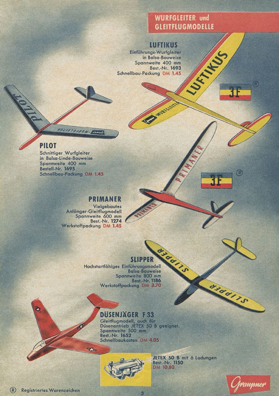 Seite 3 Graupner Flug- und Schiffsmodellbau Prospekt 1959