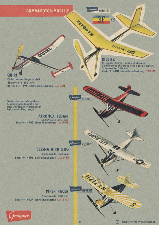 Seite 6 Graupner Flug- und Schiffsmodellbau Prospekt 1959