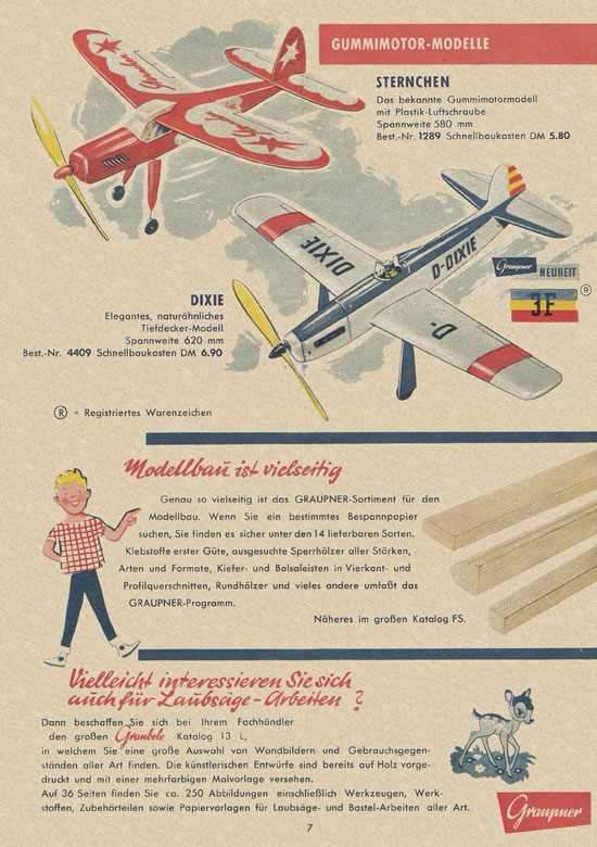 Seite 7 Graupner Flug- und Schiffsmodellbau Prospekt 1959