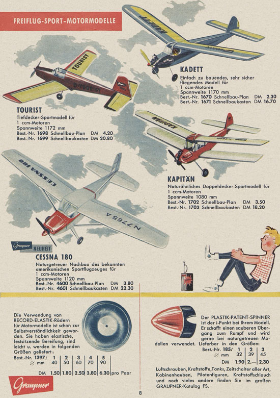 Seite 8 Graupner Flug- und Schiffsmodellbau Prospekt 1959