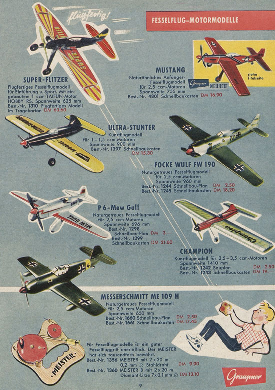 Seite 9 Graupner Flug- und Schiffsmodellbau Prospekt 1959