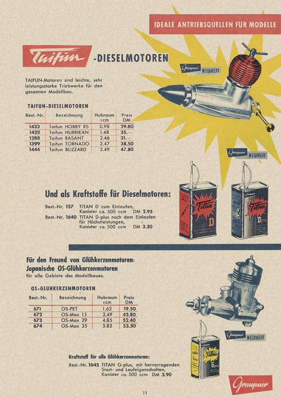 Seite 11 Graupner Flug- und Schiffsmodellbau Prospekt 1959