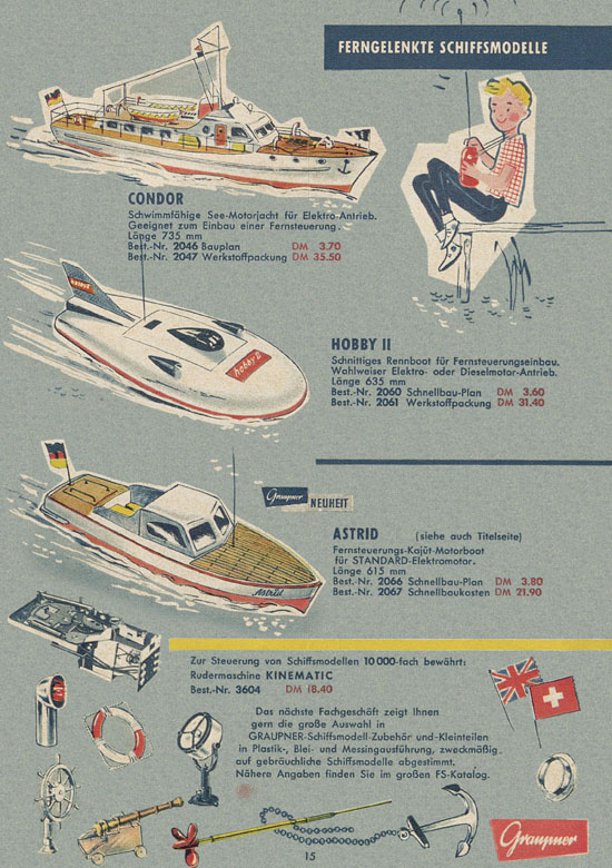 Seite 15 Graupner Flug- und Schiffsmodellbau Prospekt 1959