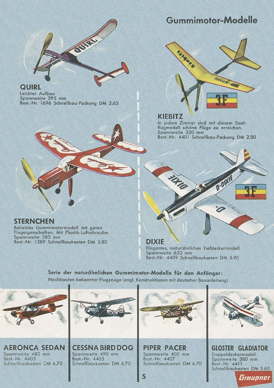 Seite 5 Graupner Flug- und Schiffsmodellbau Prospekt 1960