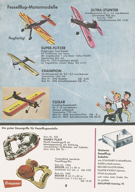 Seite 8 Graupner Flug- und Schiffsmodellbau Prospekt 1960