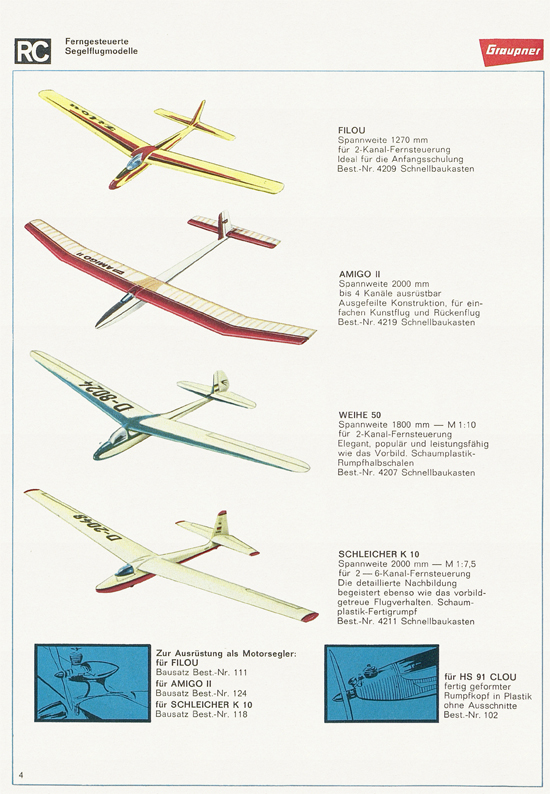 Seite 4 Graupner Flug- und Schiffsmodellbau Prospekt 1966-1967