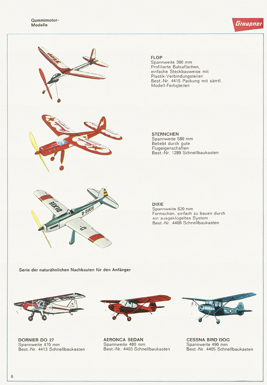 Seite 6 Graupner Flug- und Schiffsmodellbau Prospekt 1966-1967