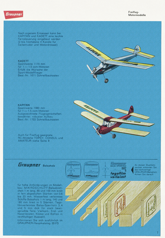 Seite 7 Graupner Flug- und Schiffsmodellbau Prospekt 1966-1967