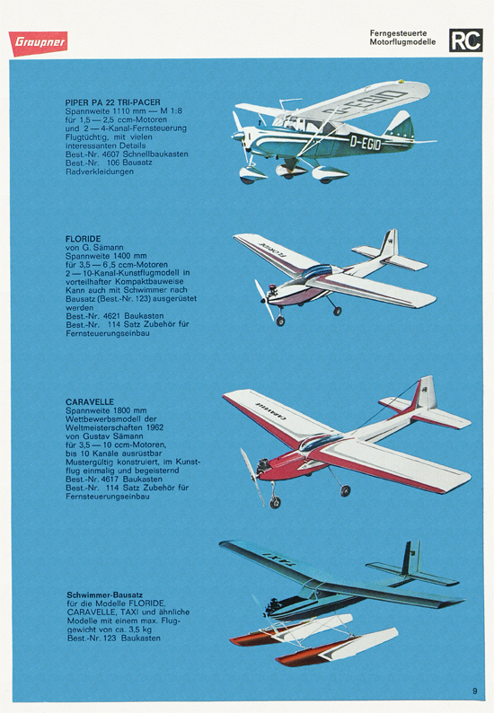 Seite 9 Graupner Flug- und Schiffsmodellbau Prospekt 1966-1967