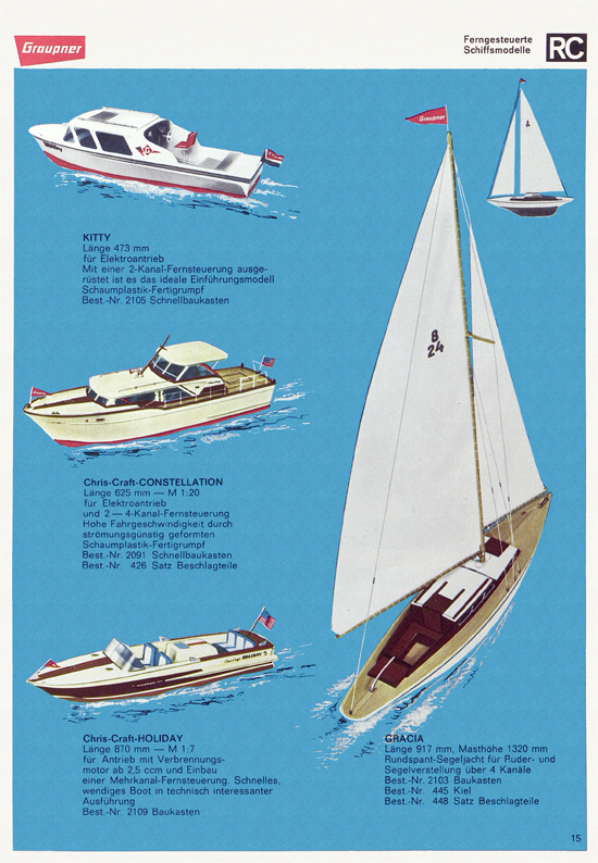 Seite 15 Graupner Flug- und Schiffsmodellbau Prospekt 1966-1967
