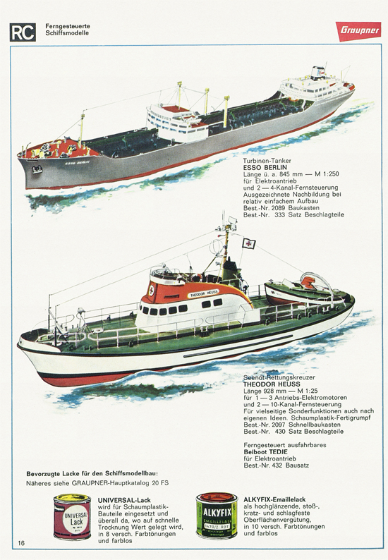 Seite 16 Graupner Flug- und Schiffsmodellbau Prospekt 1966-1967