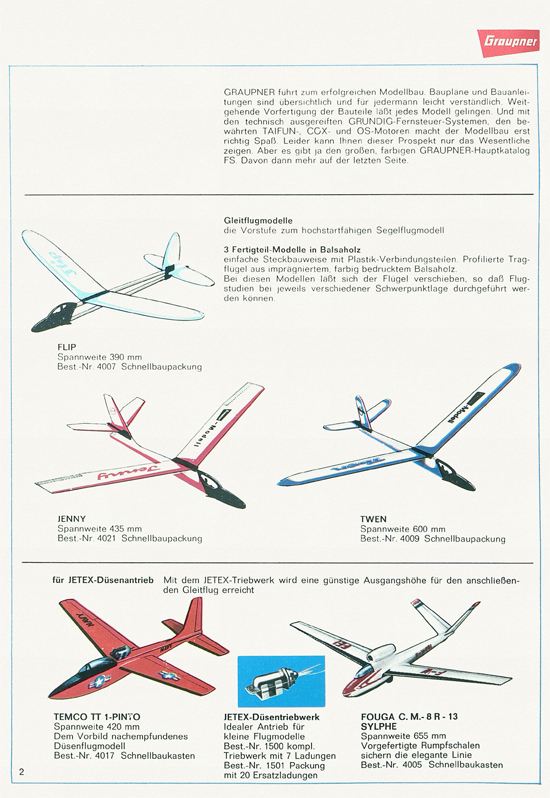 Graupner Flug- und Schiffsmodellbau Prospekt 1967-1968