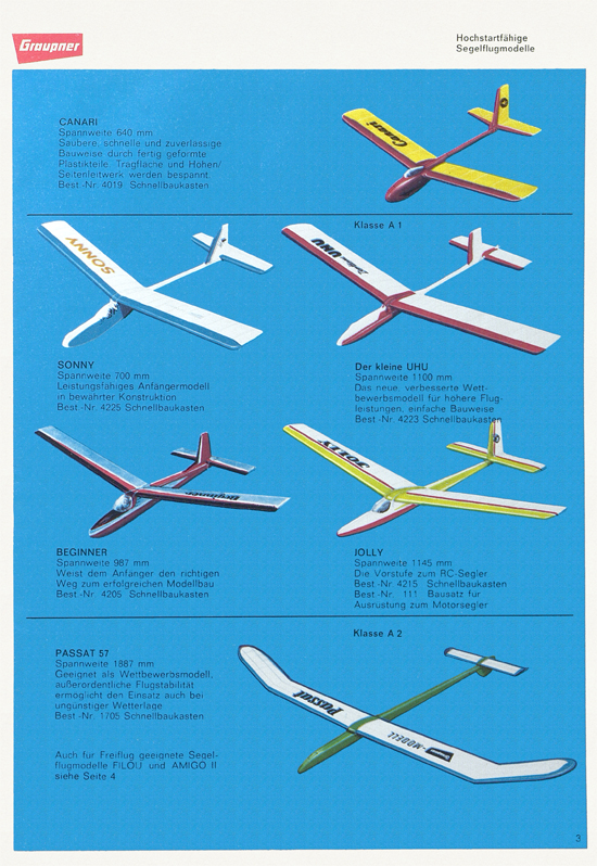 Seite 3 Graupner Flug- und Schiffsmodellbau Prospekt 1967-1968