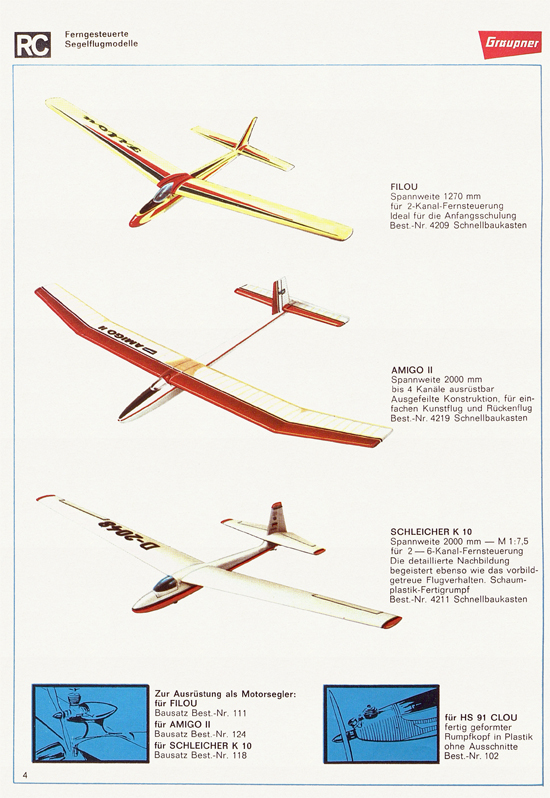Seite 4 Graupner Flug- und Schiffsmodellbau Prospekt 1967-1968