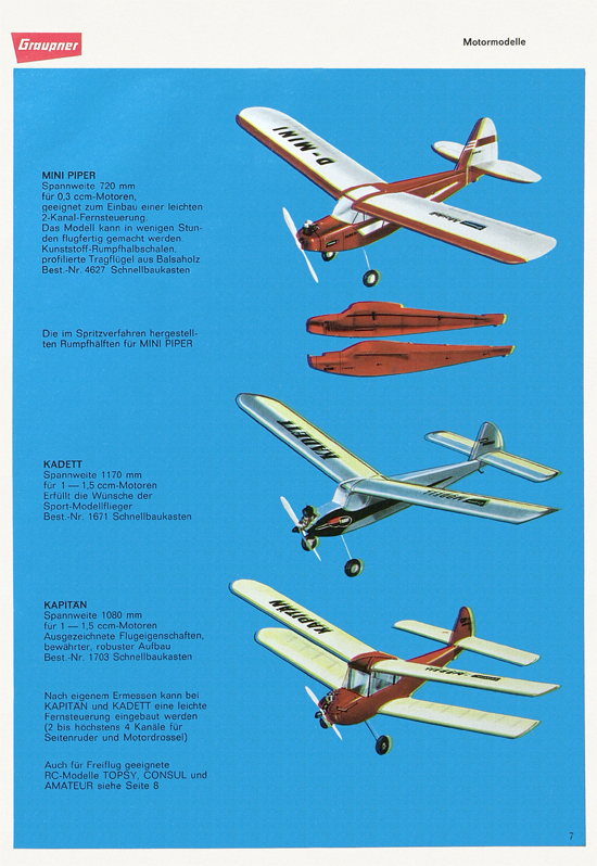 Seite 7 Graupner Flug- und Schiffsmodellbau Prospekt 1967-1968