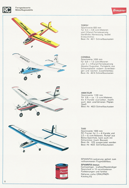 Seite 8 Graupner Flug- und Schiffsmodellbau Prospekt 1967-1968