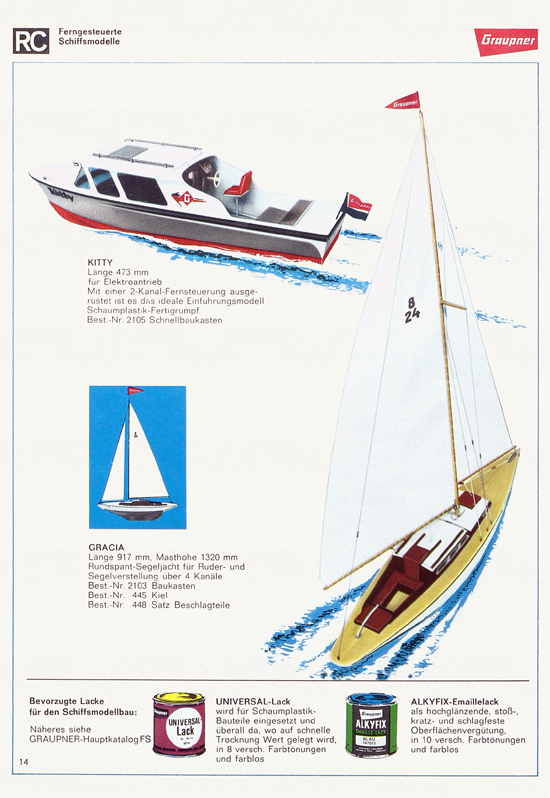 Seite 14 Graupner Flug- und Schiffsmodellbau Prospekt 1967-1968