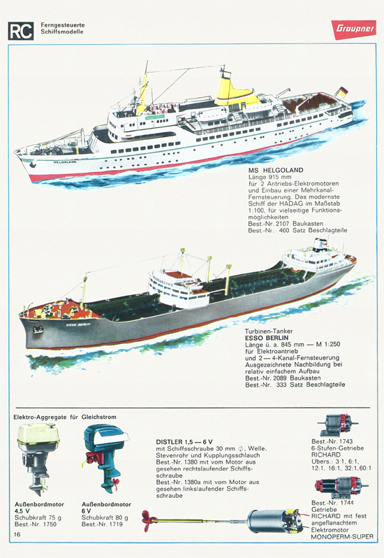 Seite 16 Graupner Flug- und Schiffsmodellbau Prospekt 1967-1968
