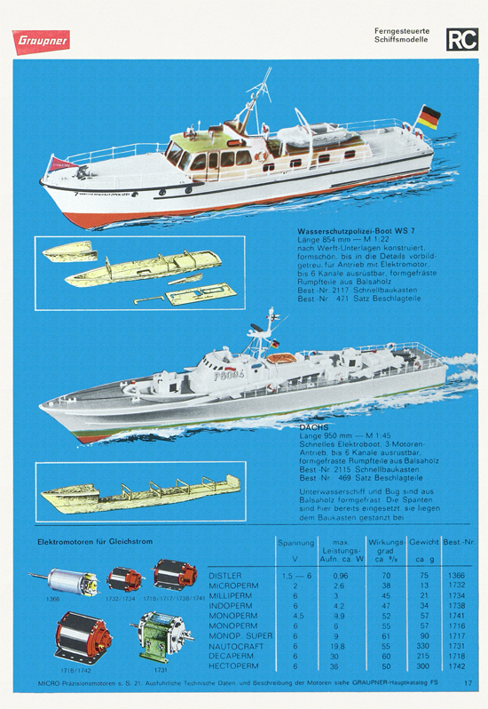 Seite 17 Graupner Flug- und Schiffsmodellbau Prospekt 1967-1968