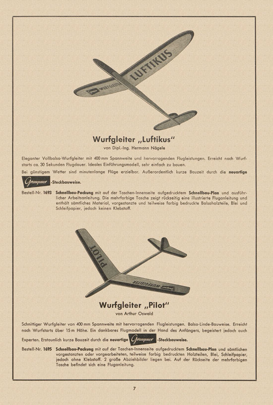 Graupner Katalog 14 FS 1958