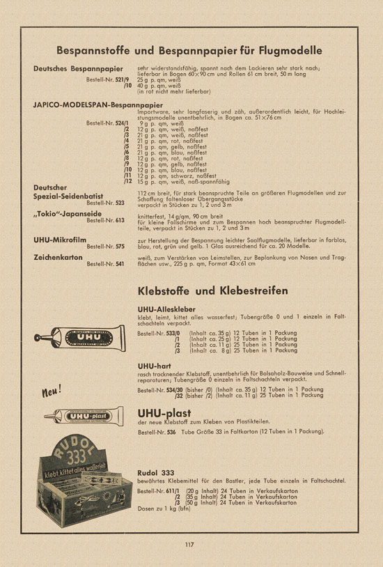 Graupner Katalog 14 FS 1958