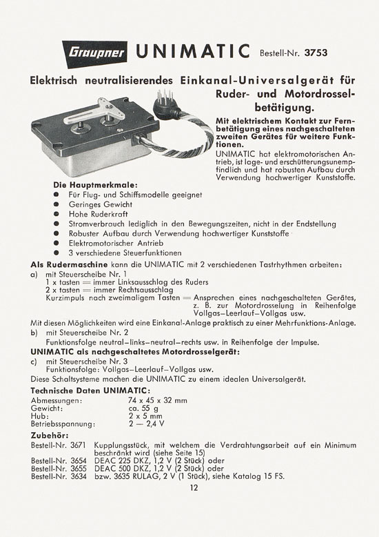 Graupner Neuheiten Prospekt N 61 1961