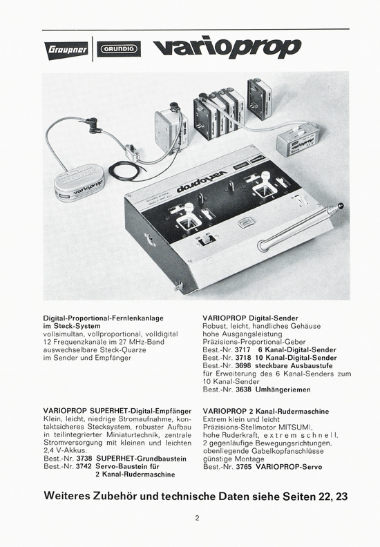 Seite 2 Graupner RC-Handbuch Digitale Fernlenkanlage varioprop 1968