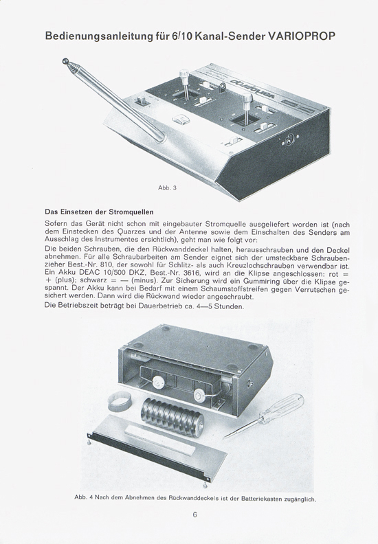 Seite 6 Graupner RC-Handbuch Digitale Fernlenkanlage varioprop 1968