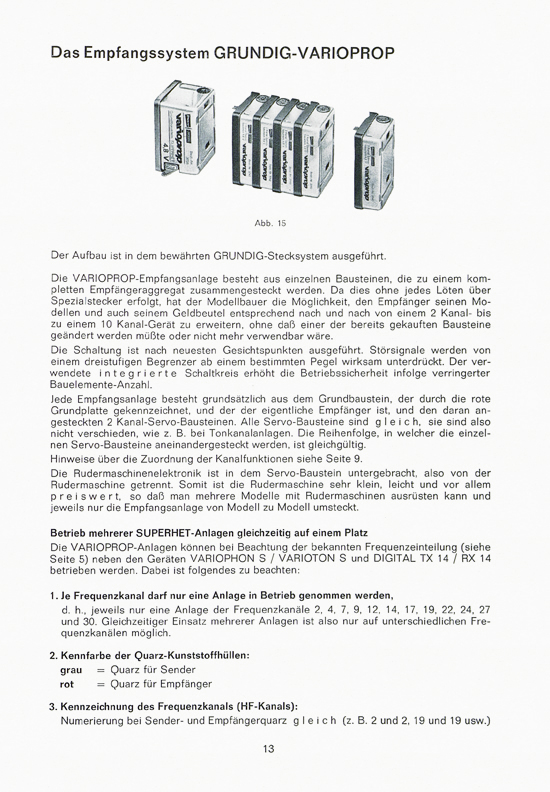 Graupner RC-Handbuch Digitale Fernlenkanlage varioprop 1968