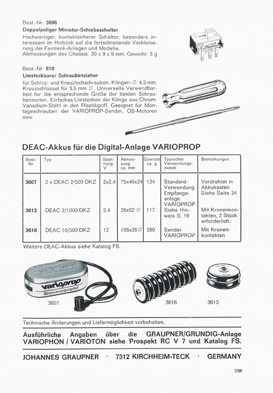 Seite 27 Graupner RC-Handbuch Digitale Fernlenkanlage varioprop 1968