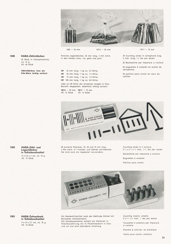 HABA Holzspielwaren Katalog 1965-1966