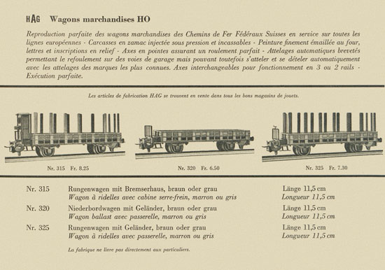 HAG Neuheiten 1954