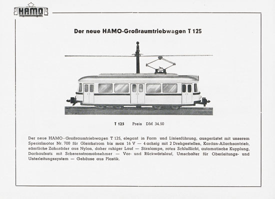 Hamo Katalog Strassenbahn 1956