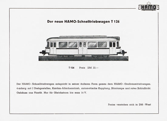 Hamo Katalog Strassenbahn 1956