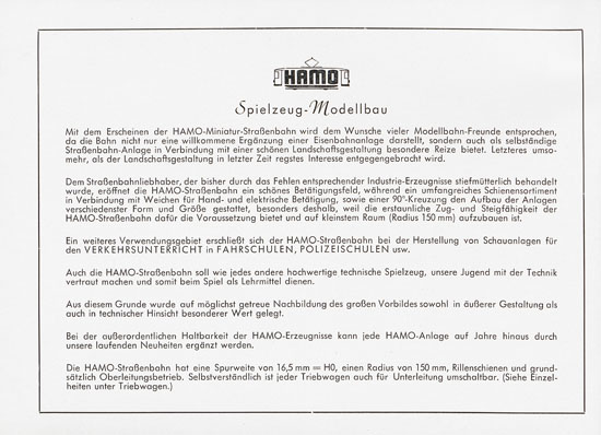 Seite 2 Hamo Katalog Strassenbahn 1957