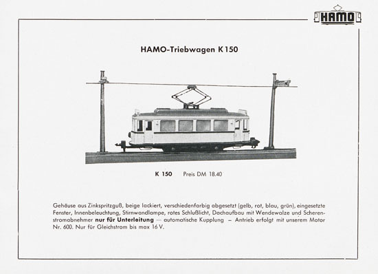 Hamo Katalog Strassenbahn 1957