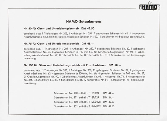 Hamo Katalog Strassenbahn 1957